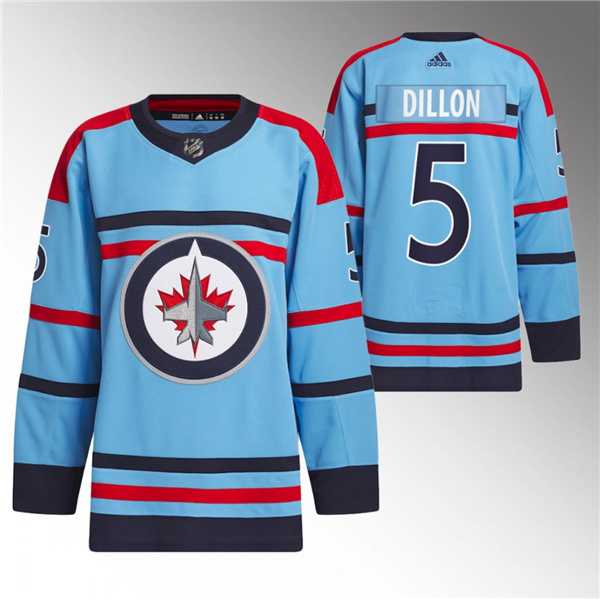 Mens Winnipeg Jets #5 Brenden Dillon Light Blue Anniversary Primegreen Stitched Jersey Dzhi->winnipeg jets->NHL Jersey